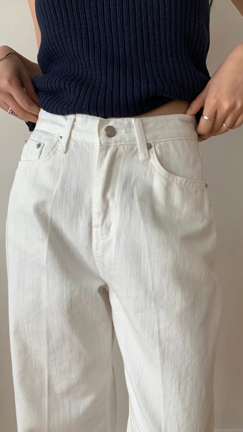 FLAT WHITE東大門㊣代購女裝新品休閑25春夏職業熱賣牛仔褲FLAT WHITE牛仔褲