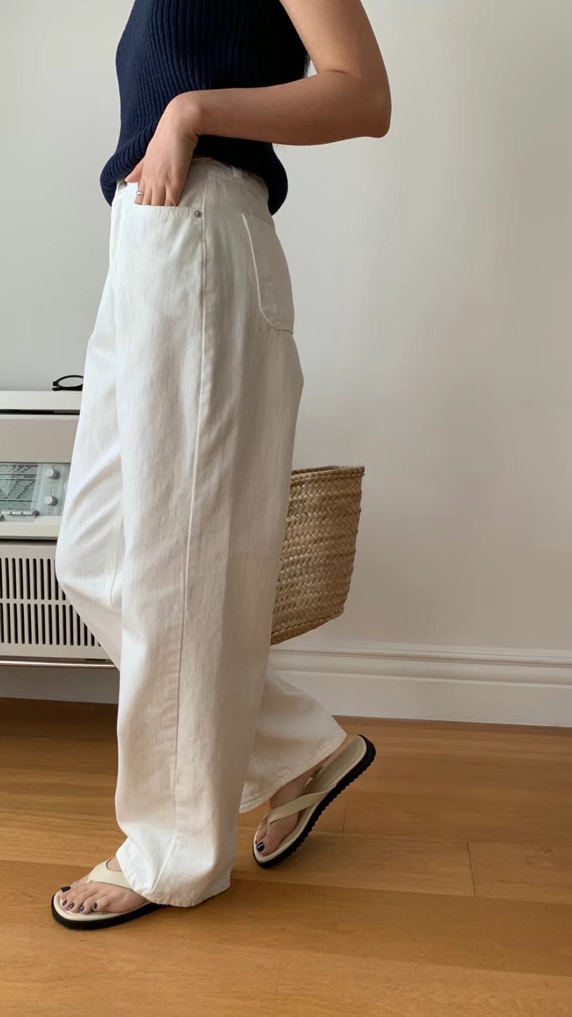 FLAT WHITE東大門㊣代購女裝新品休閑25春夏職業熱賣牛仔褲FLAT WHITE牛仔褲