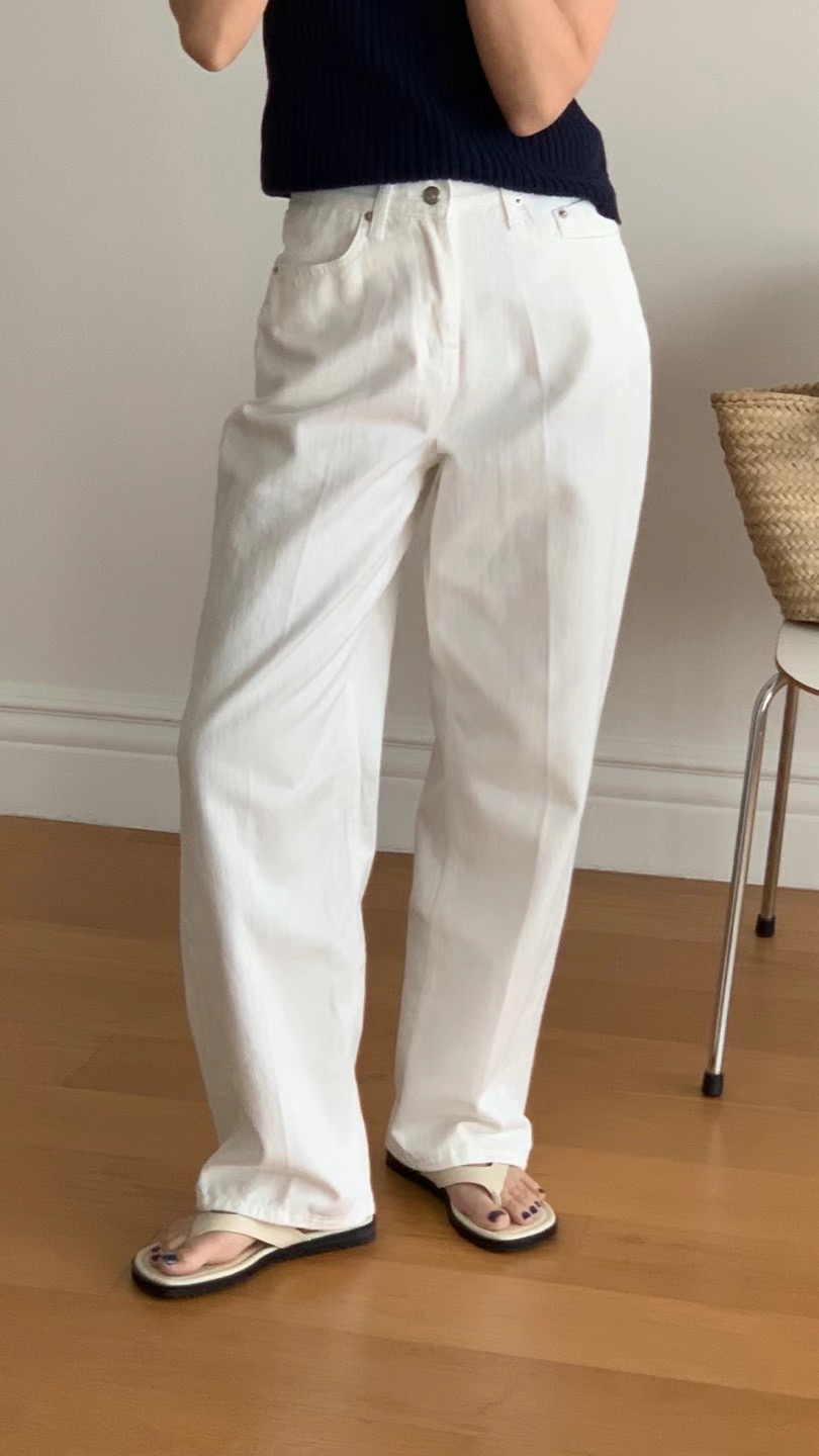 FLAT WHITE東大門㊣代購女裝新品休閑25春夏職業熱賣牛仔褲FLAT WHITE牛仔褲