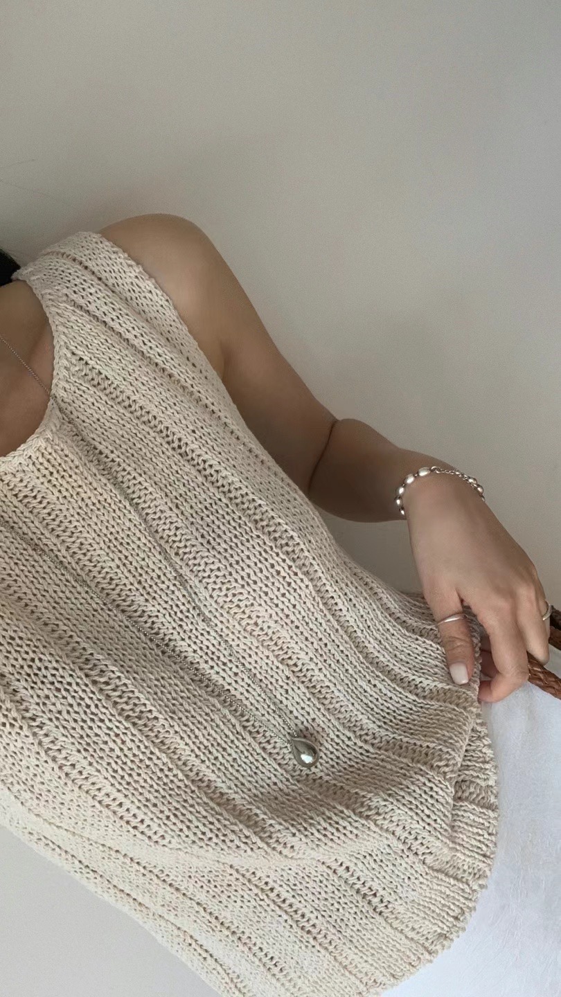 FLAT WHITE東大門㊣直郵女裝新款人氣職業真品時尚25春夏針織衫FLAT WHITE針織衫