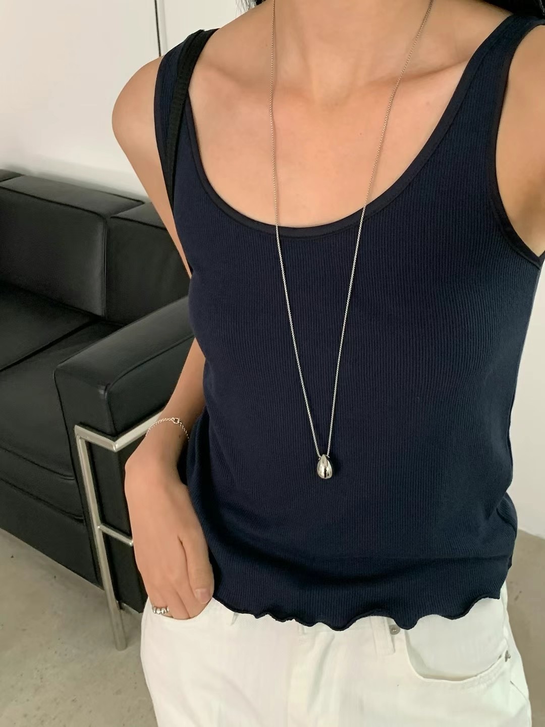 FLAT WHITE韓國直郵㊣女士新款時尚人氣25春夏職業吊帶背心FLAT WHITE吊帶/背心圖色3