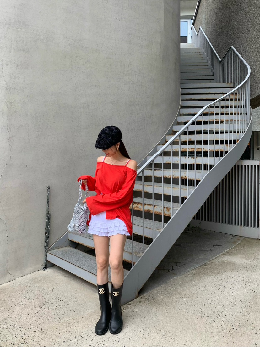 REVE CITE-L東大門㊣代購女裝新品時尚人氣25春夏短褲荷葉邊REVE CITE短褲