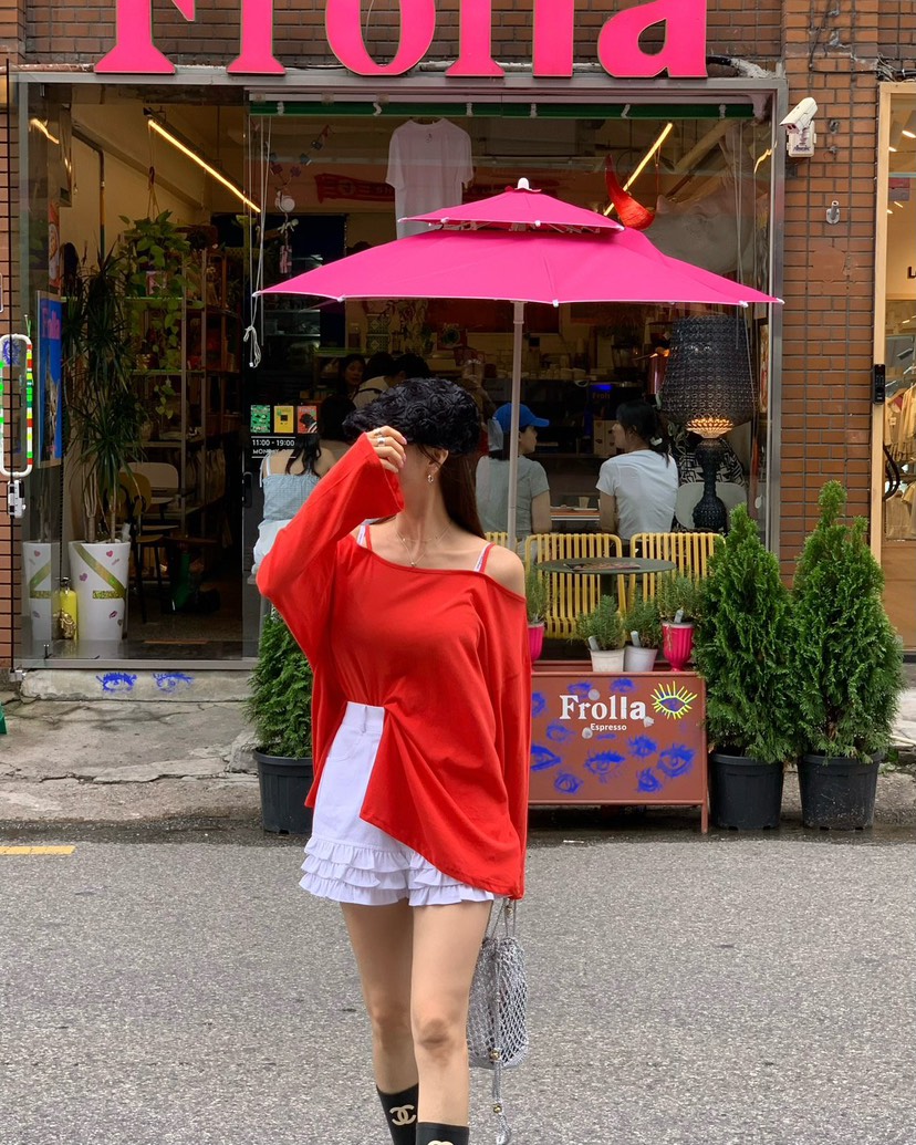 REVE CITE-L東大門㊣代購女裝新品時尚人氣25春夏短褲荷葉邊REVE CITE短褲
