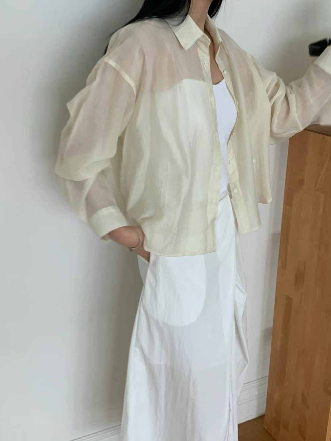 FLAT WHITE東大門㊣代購女裝新款熱賣25春夏推薦襯衫蕾絲衫FLAT WHITE襯衫/蕾絲衫