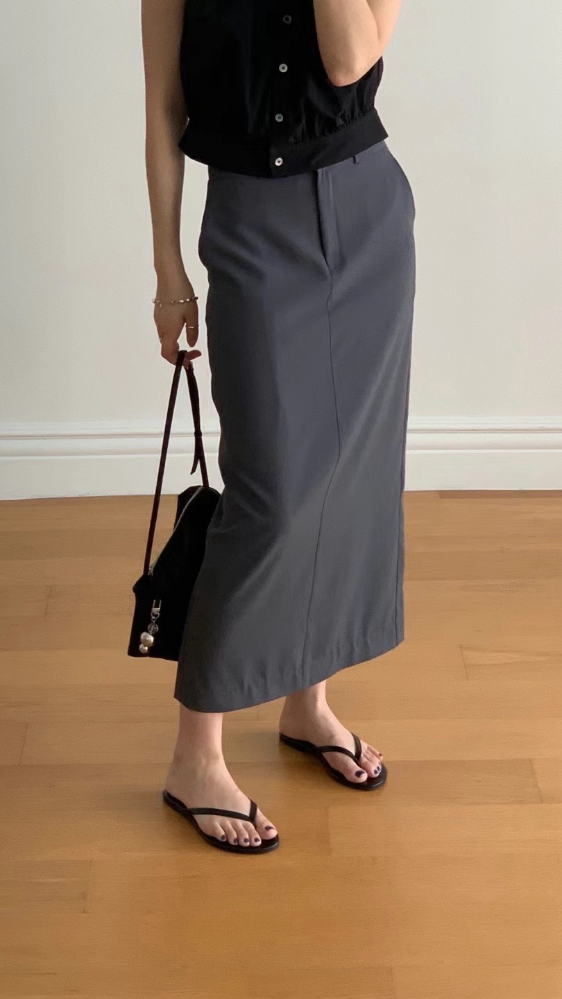FLAT WHITE東大門㊣代購女裝新品人氣休閑推薦真品職業長裙FLAT WHITE長裙圖色2