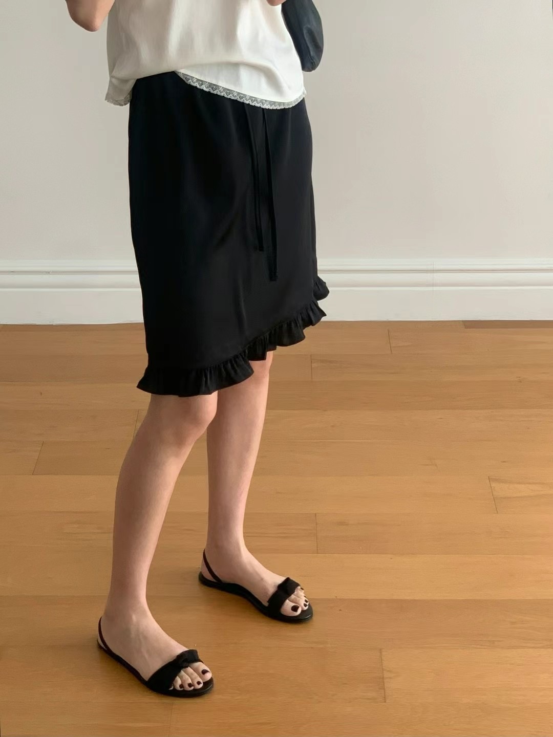 FLAT WHITE韓國直郵㊣女士新款時尚休閑真品熱賣半身裙中短裙FLAT WHITE半身裙/中短裙
