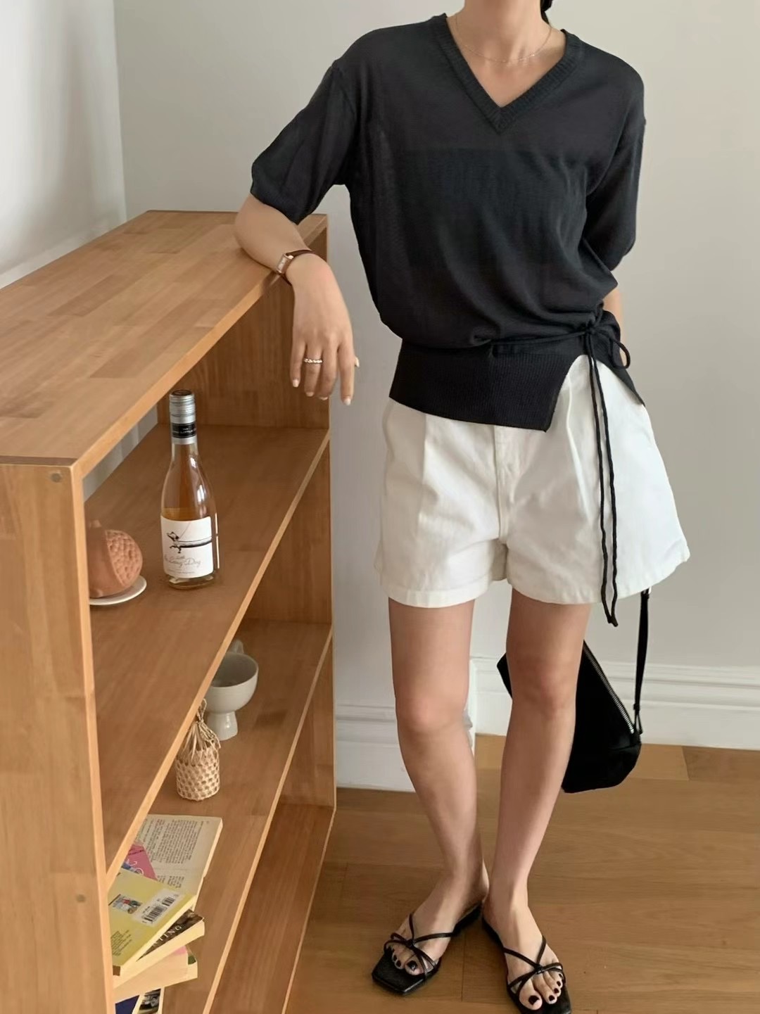 FLAT WHITE東大門㊣代購女士新品人氣休閑熱賣職業時尚短褲FLAT WHITE短褲