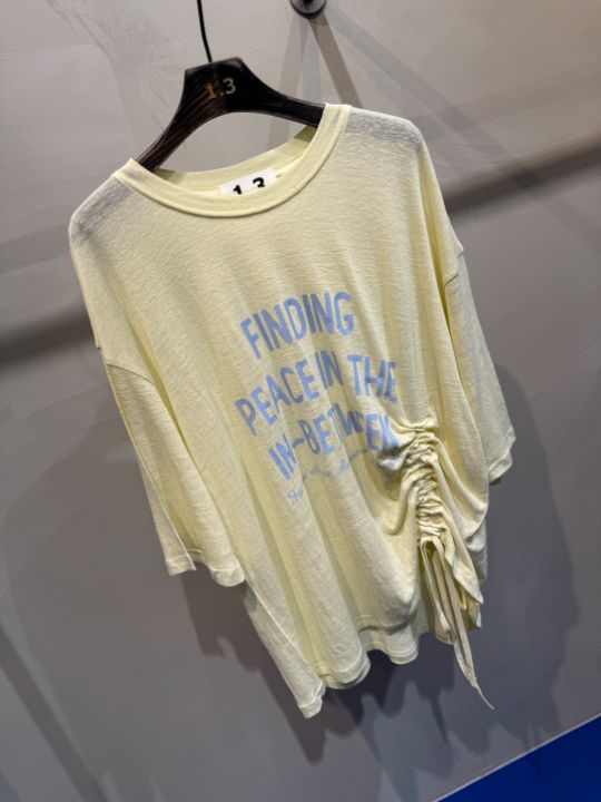1.3東大門㊣直郵女裝新品25春夏職業真品熱賣推薦人氣T恤亞麻1.3T恤