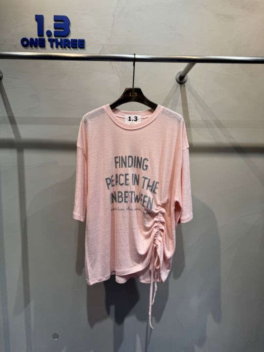 1.3東大門㊣直郵女裝新品25春夏職業真品熱賣推薦人氣T恤亞麻1.3T恤圖色3