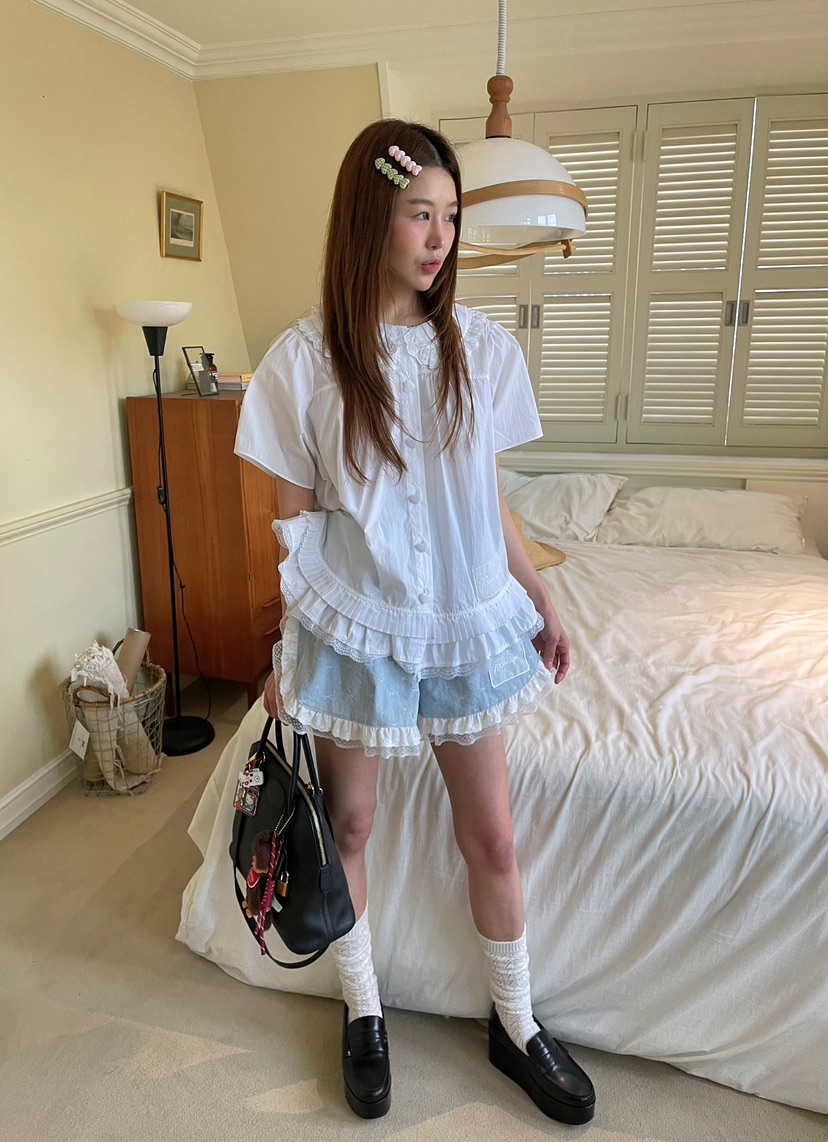 BOUTIQUE-L韓國直郵㊣女士新款推薦時尚真品職業襯衫蕾絲衫BOUTIQUE-L襯衫/蕾絲衫
