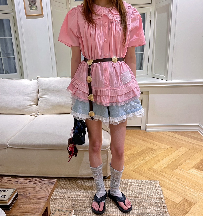 BOUTIQUE-L韓國直郵㊣女士新款推薦時尚真品職業襯衫蕾絲衫BOUTIQUE-L襯衫/蕾絲衫
