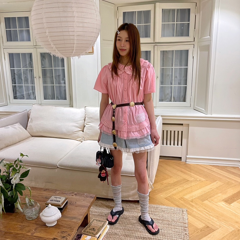 BOUTIQUE-L韓國直郵㊣女士新款推薦時尚真品職業襯衫蕾絲衫BOUTIQUE-L襯衫/蕾絲衫