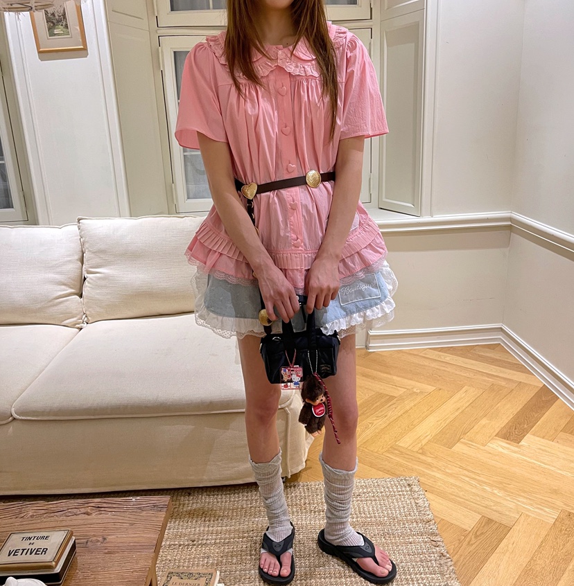 BOUTIQUE-L韓國直郵㊣女士新款推薦時尚真品職業襯衫蕾絲衫BOUTIQUE-L襯衫/蕾絲衫