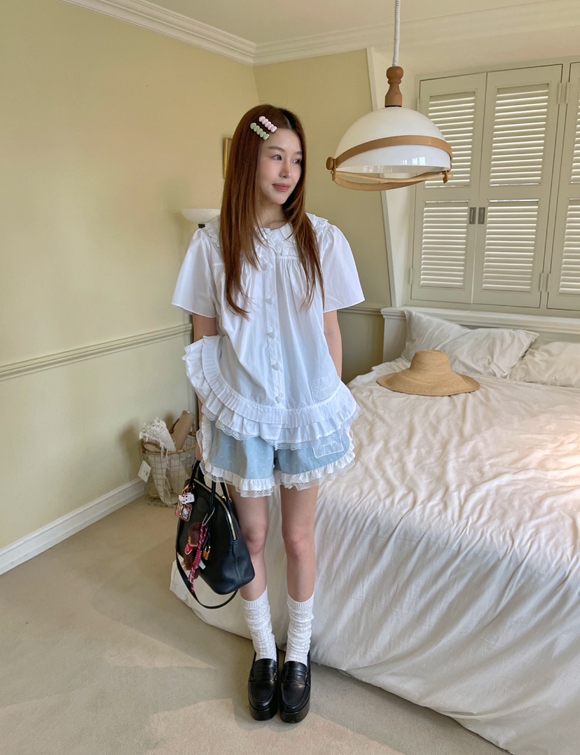 BOUTIQUE-L韓國直郵㊣女士新款推薦時尚真品職業襯衫蕾絲衫BOUTIQUE-L襯衫/蕾絲衫