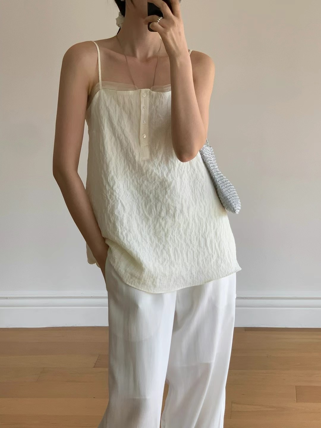 FLAT WHITE韓國直郵㊣女裝新款真品推薦休閑熱賣職業吊帶背心FLAT WHITE吊帶/背心