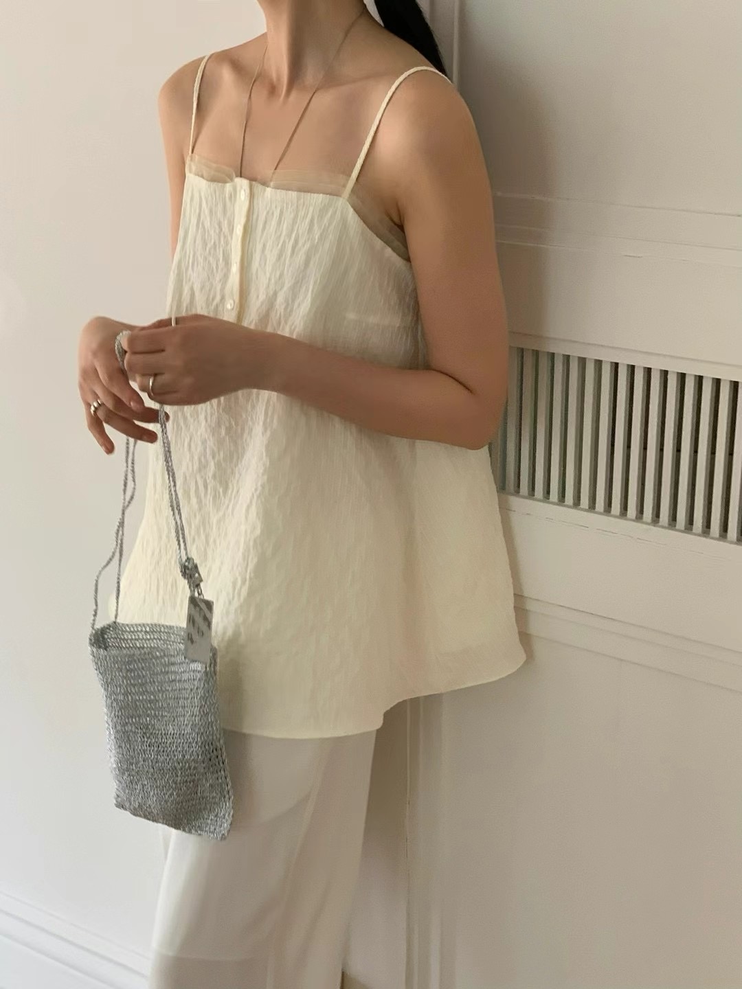 FLAT WHITE韓國直郵㊣女裝新款真品推薦休閑熱賣職業吊帶背心FLAT WHITE吊帶/背心