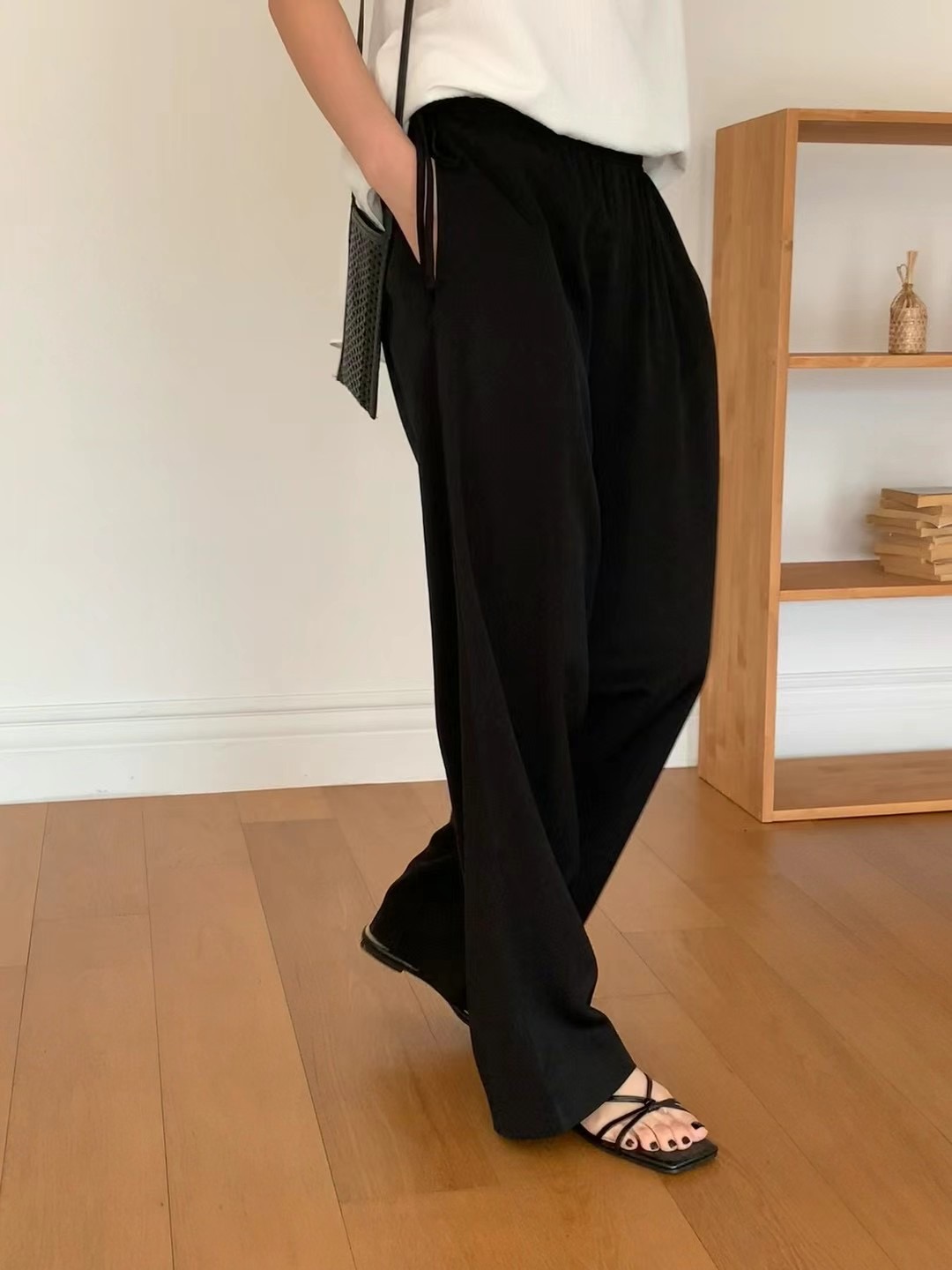 FLAT WHITE東大門㊣實拍女裝新款休閑職業熱賣時尚真品休閑褲FLAT WHITE休閑褲
