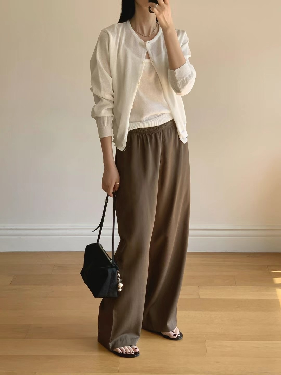 FLAT WHITE東大門㊣實拍女裝新款休閑職業熱賣時尚真品休閑褲FLAT WHITE休閑褲
