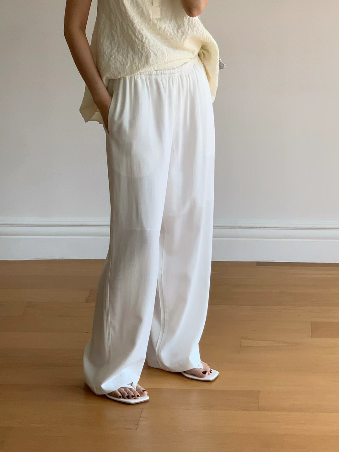 FLAT WHITE東大門㊣實拍女裝新款休閑職業熱賣時尚真品休閑褲FLAT WHITE休閑褲圖色2