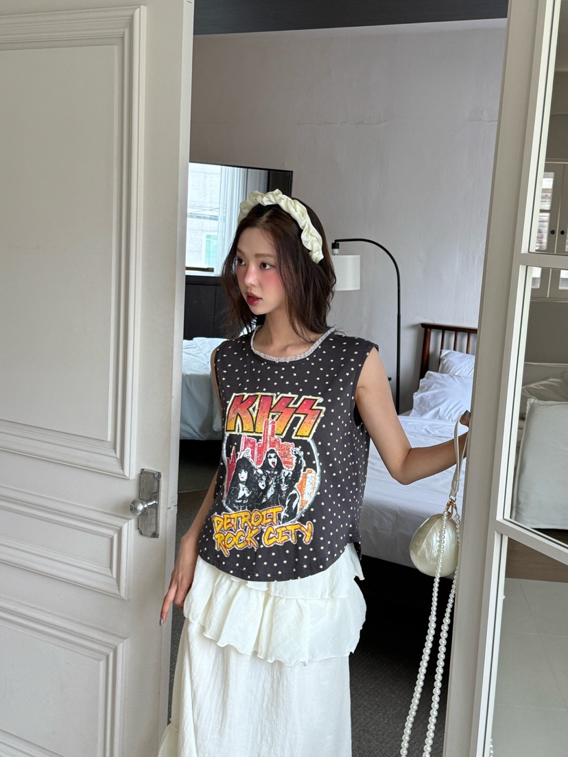MAISONDEGLORY東大門㊣實拍女裝新款時尚25春夏休閑吊帶背心MAISON DE GLORY吊帶/背心