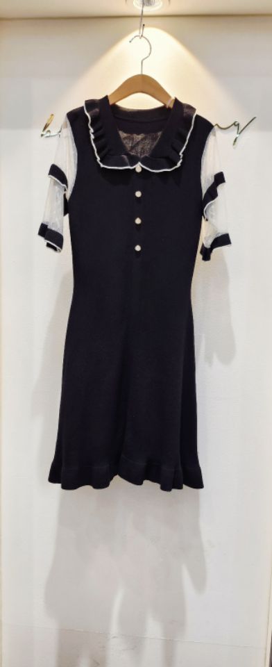 RICO韓國代購㊣女裝新品推薦人氣25春夏真品連衣裙網眼蕾絲bling bling/RICO連衣裙