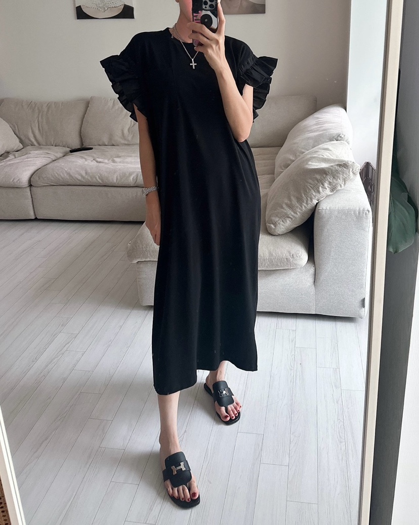 SOUIT東大門㊣代購女士新品推薦時尚休閑人氣25春夏連衣裙荷葉邊SOUIT by mabel-L連衣裙