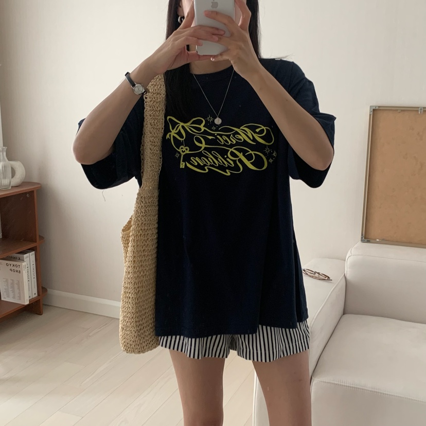 HELLO JINI東大門㊣直郵女士新品時尚休閑推薦熱賣職業T恤HELLO JINIT恤圖色2
