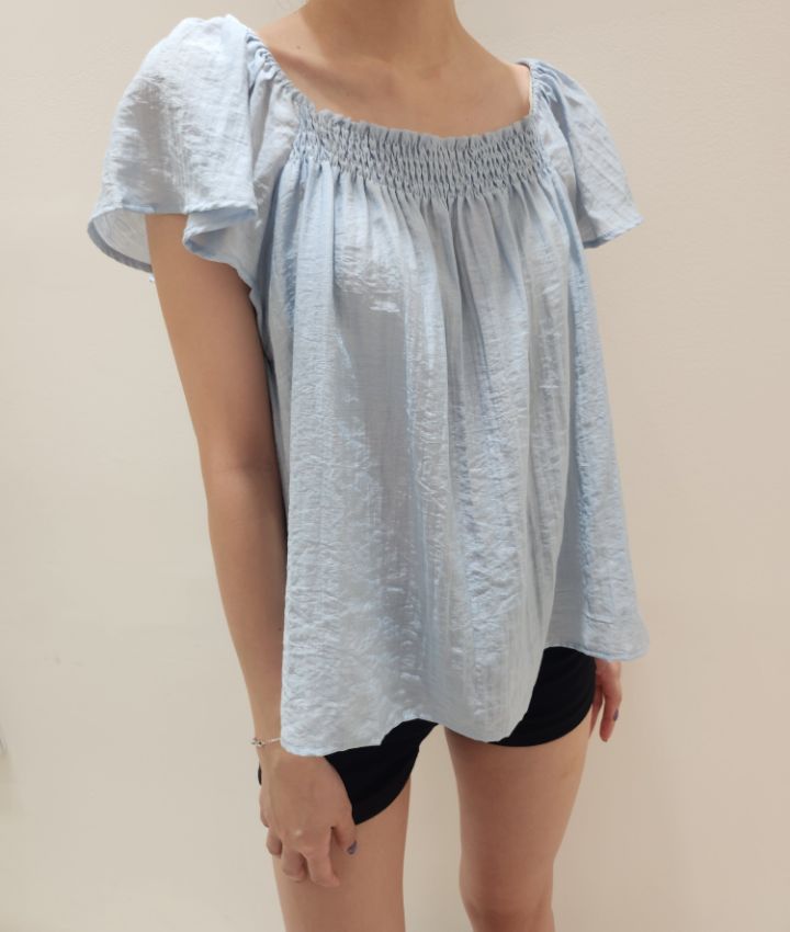 FEMME韓國直郵㊣女士新品熱賣25春夏休閑職業襯衫蕾絲衫露肩FEMME襯衫/蕾絲衫