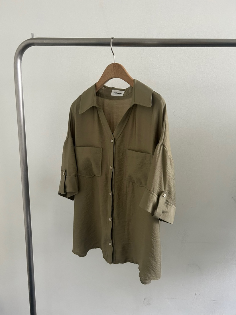 AS THOUGHT韓國直郵㊣女士新品職業推薦熱賣時尚襯衫蕾絲衫AS THOUGHT襯衫/蕾絲衫圖色2