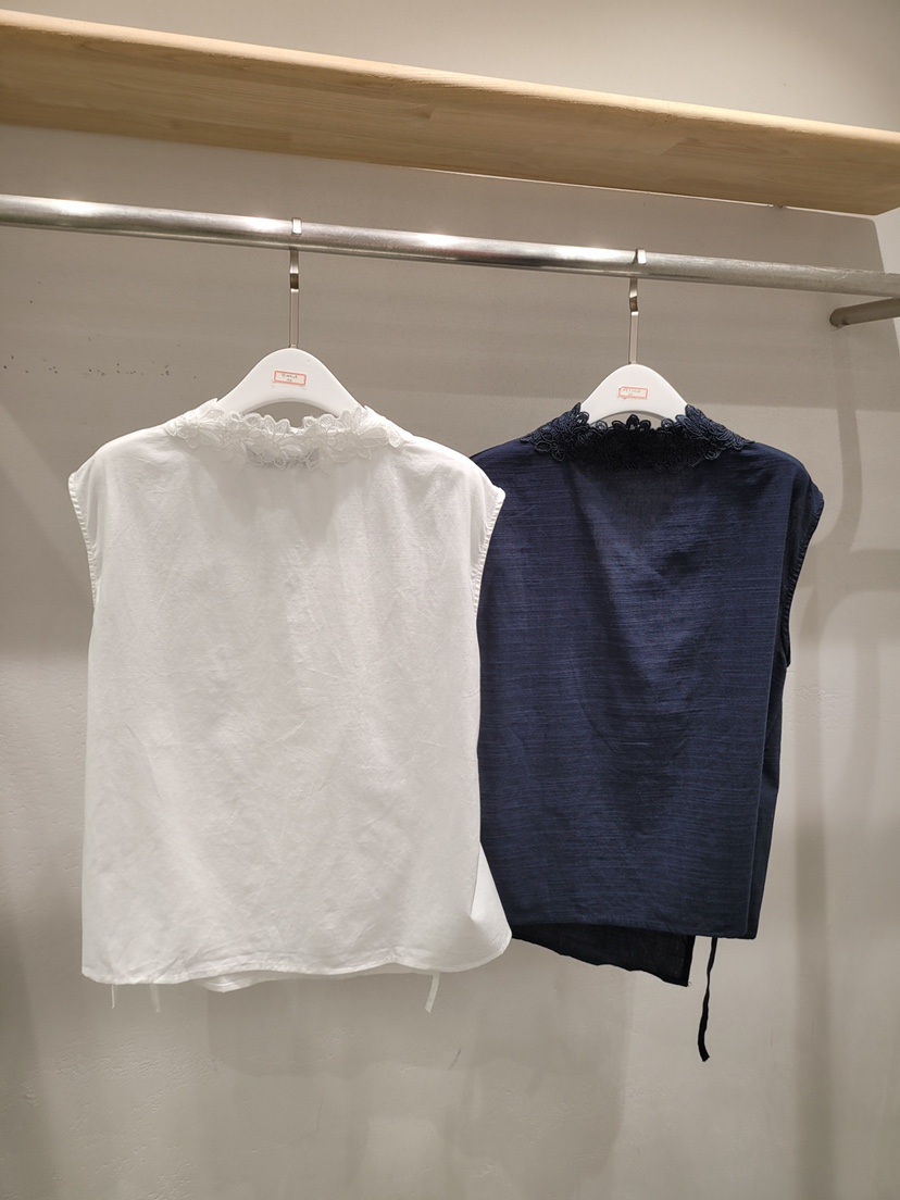 THE OTHER韓國代購㊣女裝新款時尚25春夏職業襯衫蕾絲衫亞麻THE OTHER襯衫/蕾絲衫