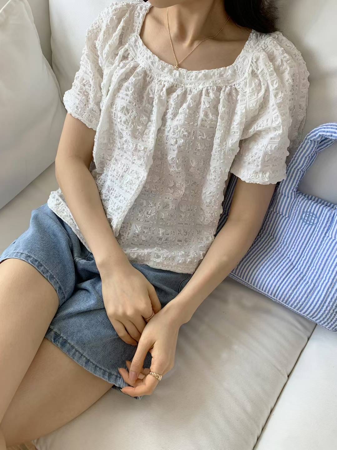 AND東大門㊣實拍女裝新品推薦時尚真品職業熱賣25春夏襯衫蕾絲衫AND襯衫/蕾絲衫