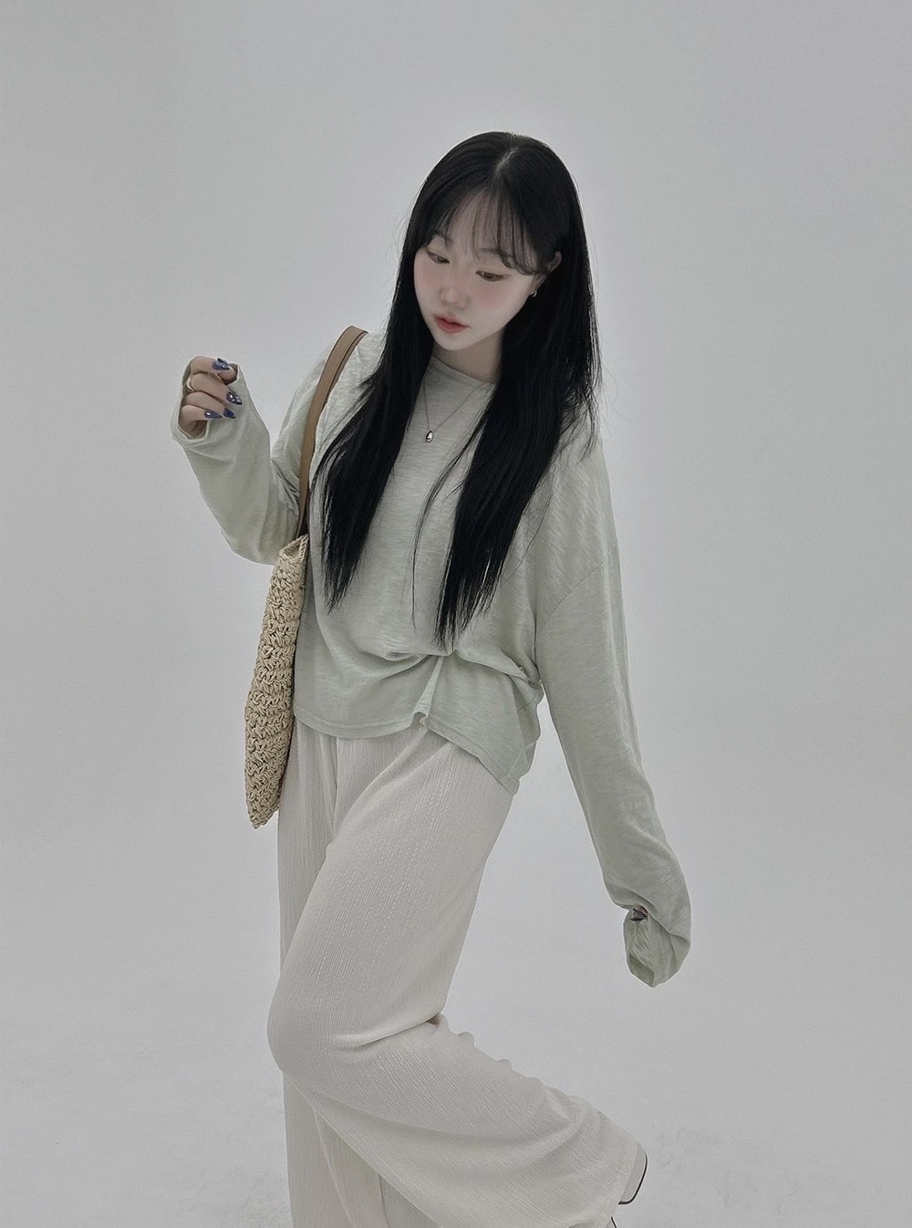 AND東大門㊣代購女裝新品休閑人氣推薦真品時尚長袖T恤莫代爾AND長袖T恤