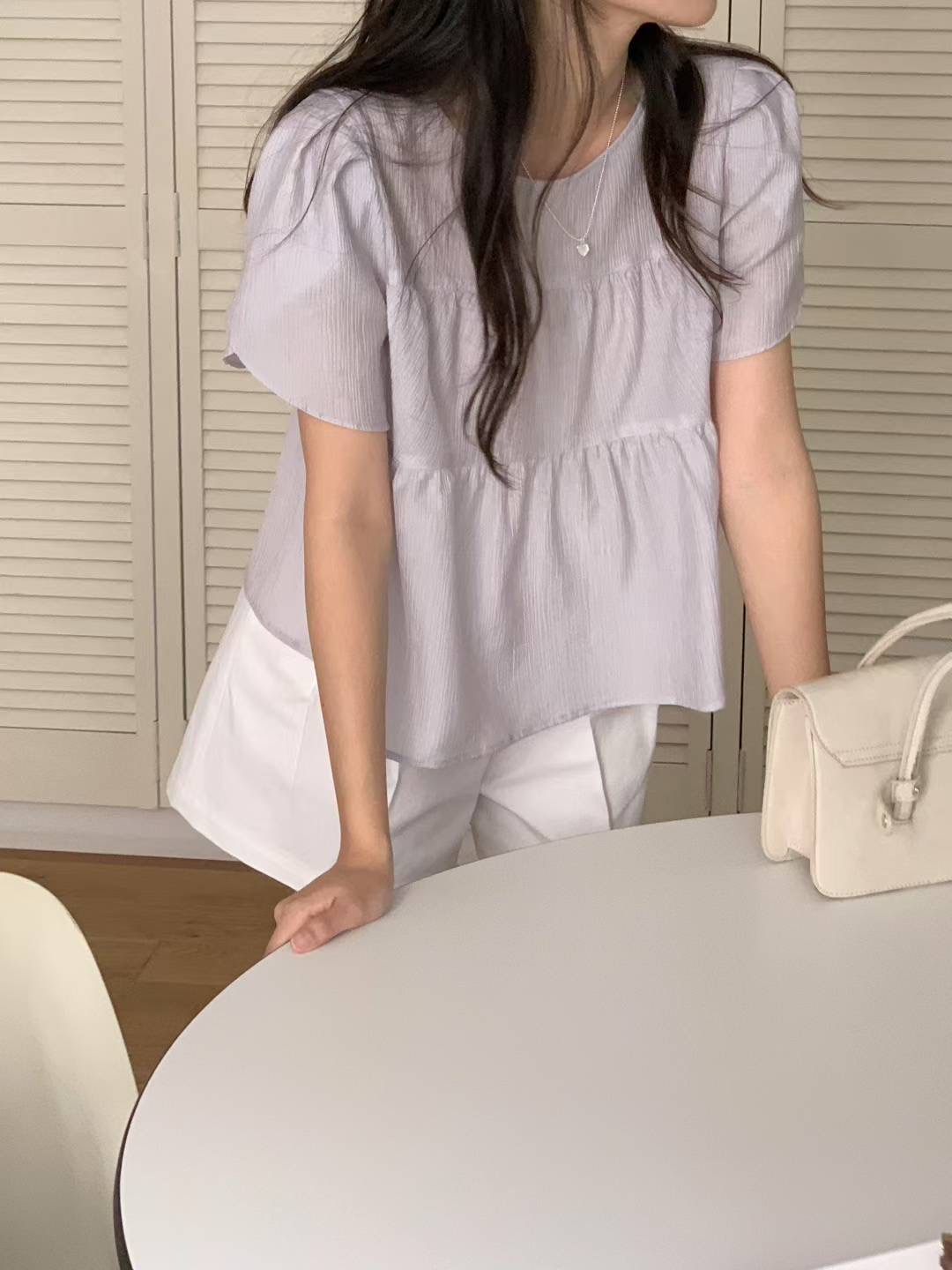 AND韓國直郵㊣女裝新款時尚熱賣人氣推薦真品職業襯衫蕾絲衫AND襯衫/蕾絲衫圖色2