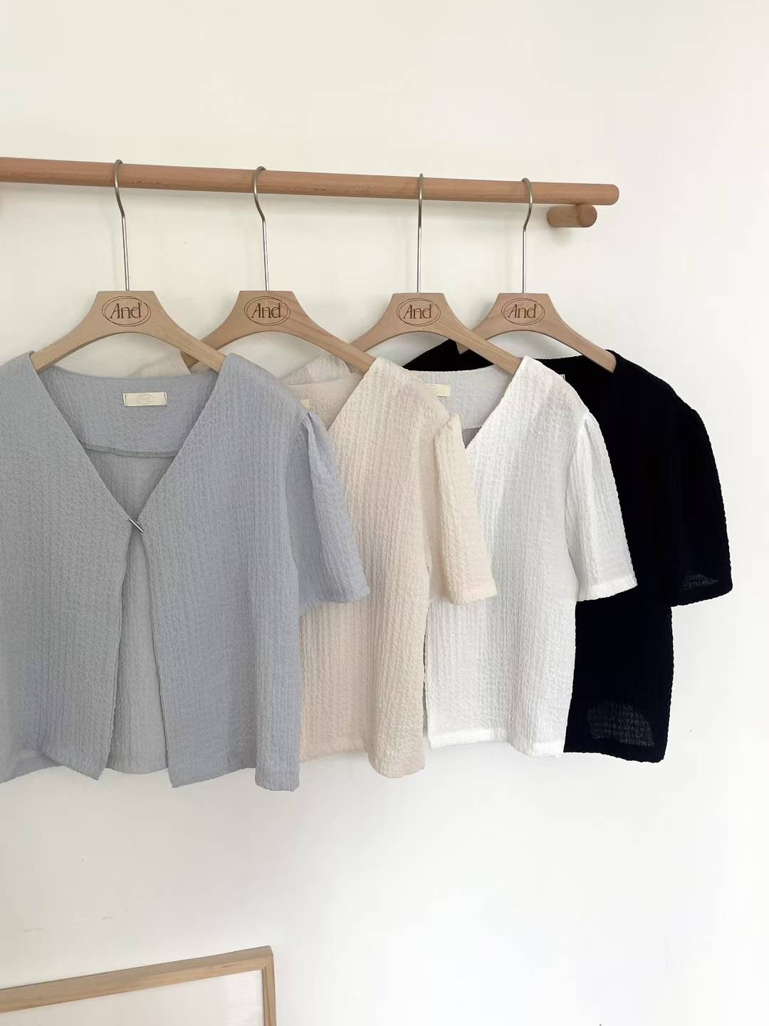 AND東大門㊣代購女士新品25春夏休閑熱賣真品時尚襯衫蕾絲衫AND襯衫/蕾絲衫圖色2左二色