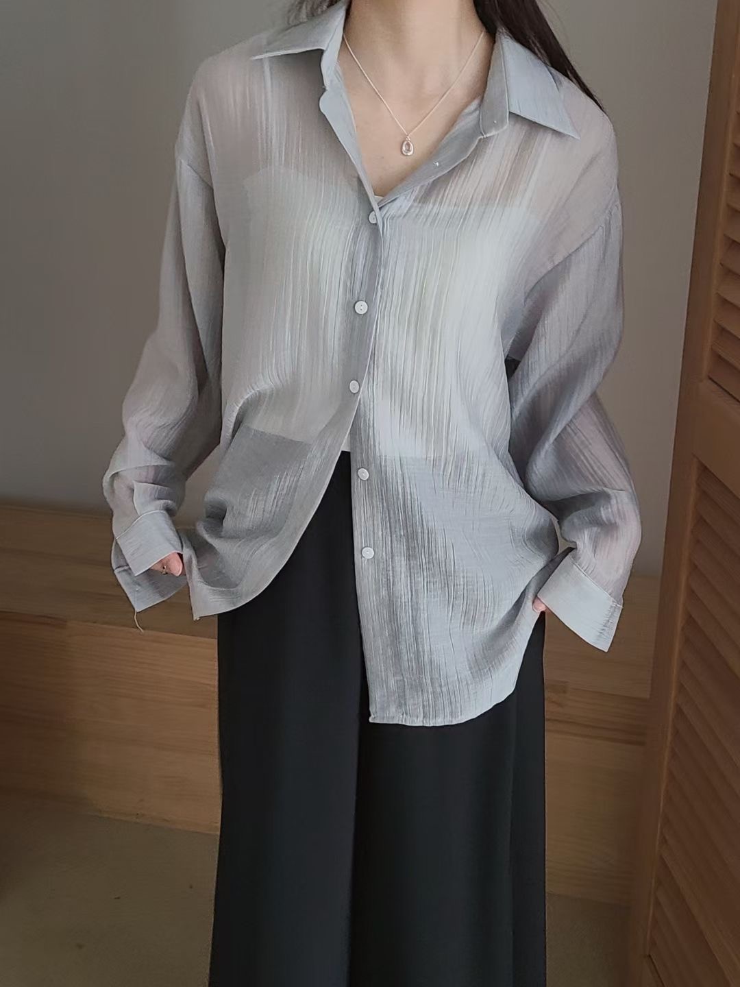 BRING韓國代購㊣女士新款職業時尚推薦25春夏休閑襯衫蕾絲衫BRING襯衫/蕾絲衫