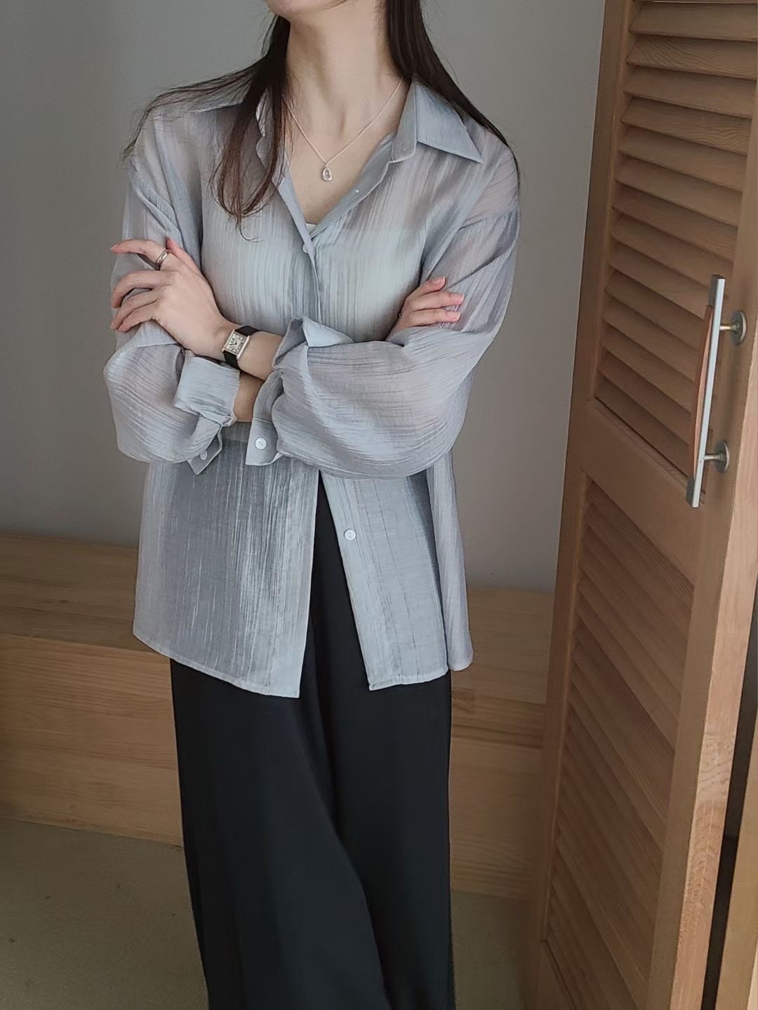 BRING韓國代購㊣女士新款職業時尚推薦25春夏休閑襯衫蕾絲衫BRING襯衫/蕾絲衫圖色2