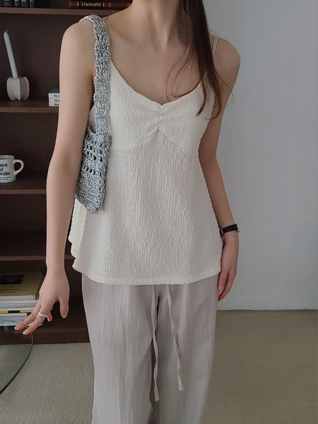 BRING東大門㊣實拍女士新款熱賣25春夏推薦休閑職業吊帶背心BRING吊帶/背心圖色2
