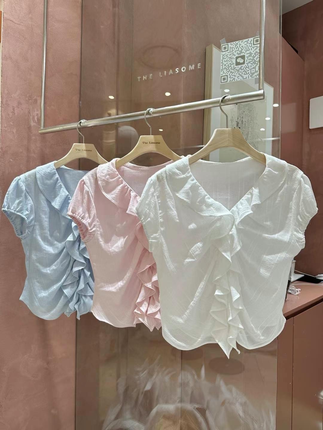 THE LIASOME韓國代購㊣女裝新品休閑時尚熱賣人氣襯衫蕾絲衫THE LIASOME襯衫/蕾絲衫