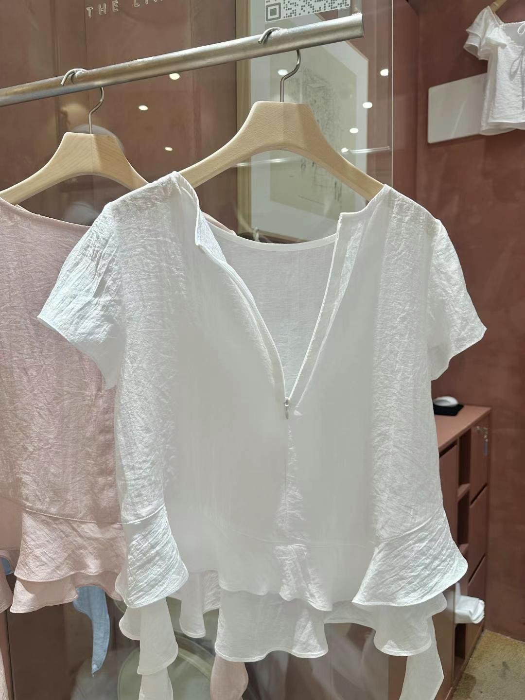 THE LIASOME韓國代購㊣女裝新款25春夏推薦時尚襯衫蕾絲衫THE LIASOME襯衫/蕾絲衫