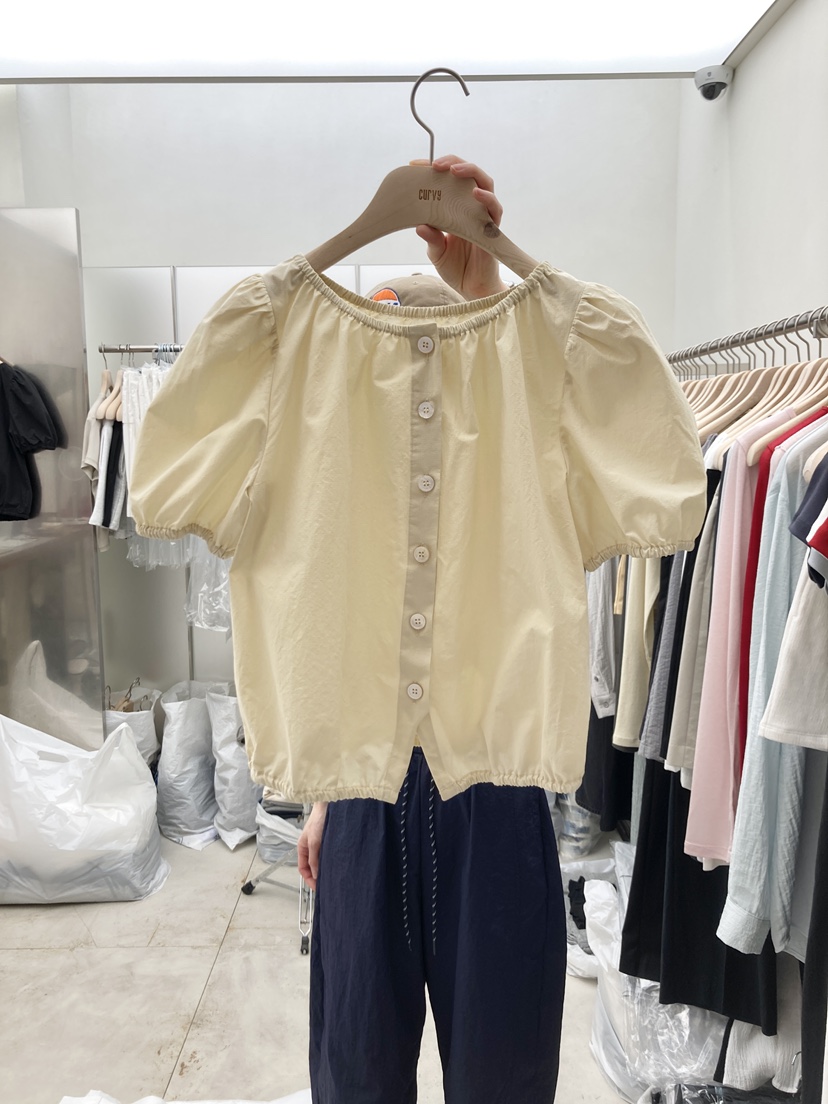 CURVY韓國直郵㊣女士新款推薦人氣職業休閑襯衫蕾絲衫兩面可穿CURVY襯衫/蕾絲衫圖色2