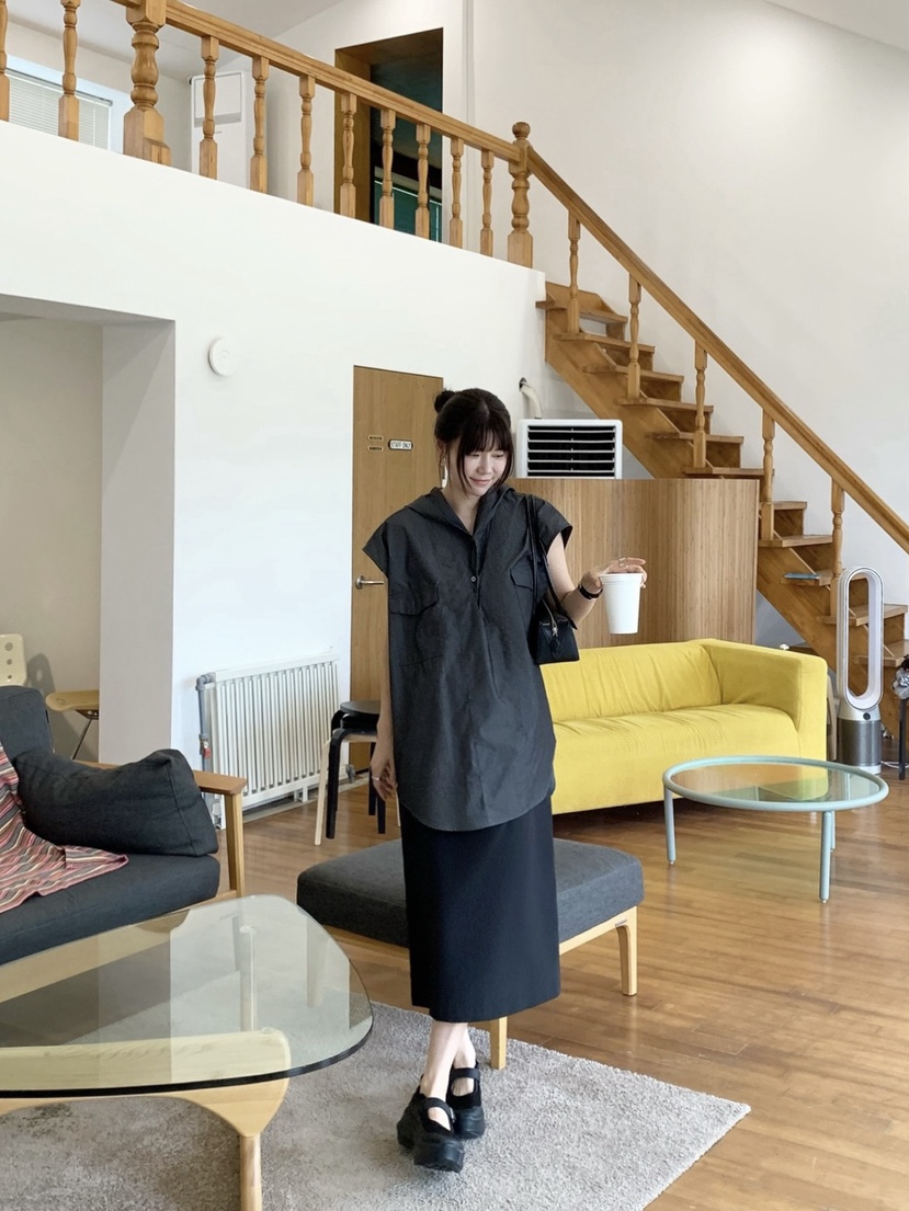 COURGETTE韓國直郵㊣女士新款真品推薦熱賣時尚襯衫蕾絲衫連帽COURGETTE襯衫/蕾絲衫