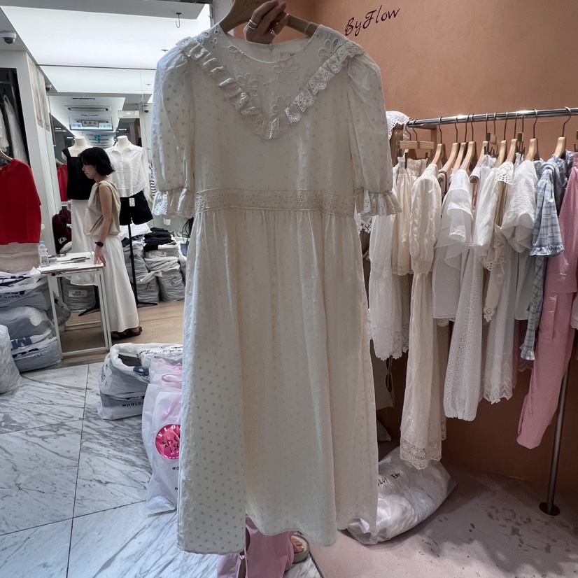 BY FLOW韓國代購㊣女裝新品真品人氣休閑25春夏職業連衣裙BY FLOW連衣裙