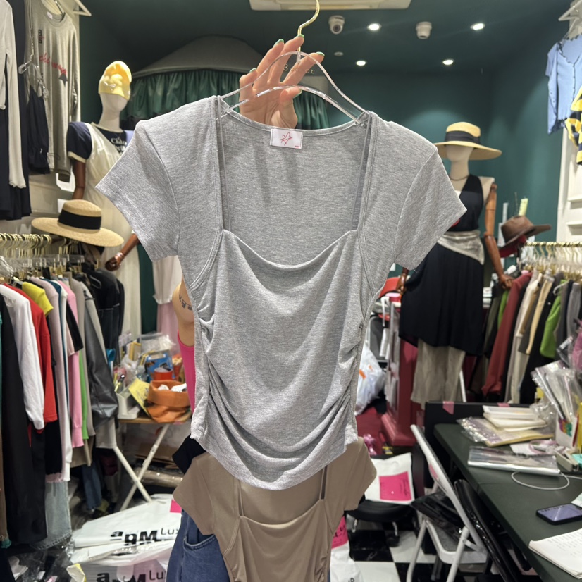 3COLOR東大門㊣代購女士新品時尚T恤Three colorT恤圖色1