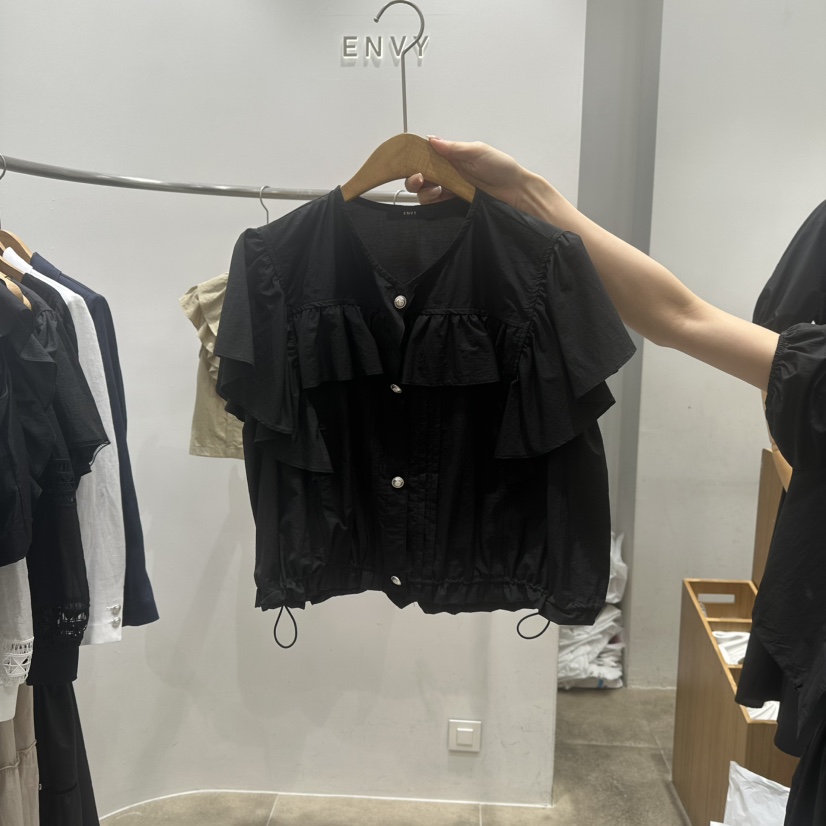 ENVY東大門㊣代購女士新款推薦人氣熱賣25春夏時尚襯衫蕾絲衫ENVY襯衫/蕾絲衫圖色2