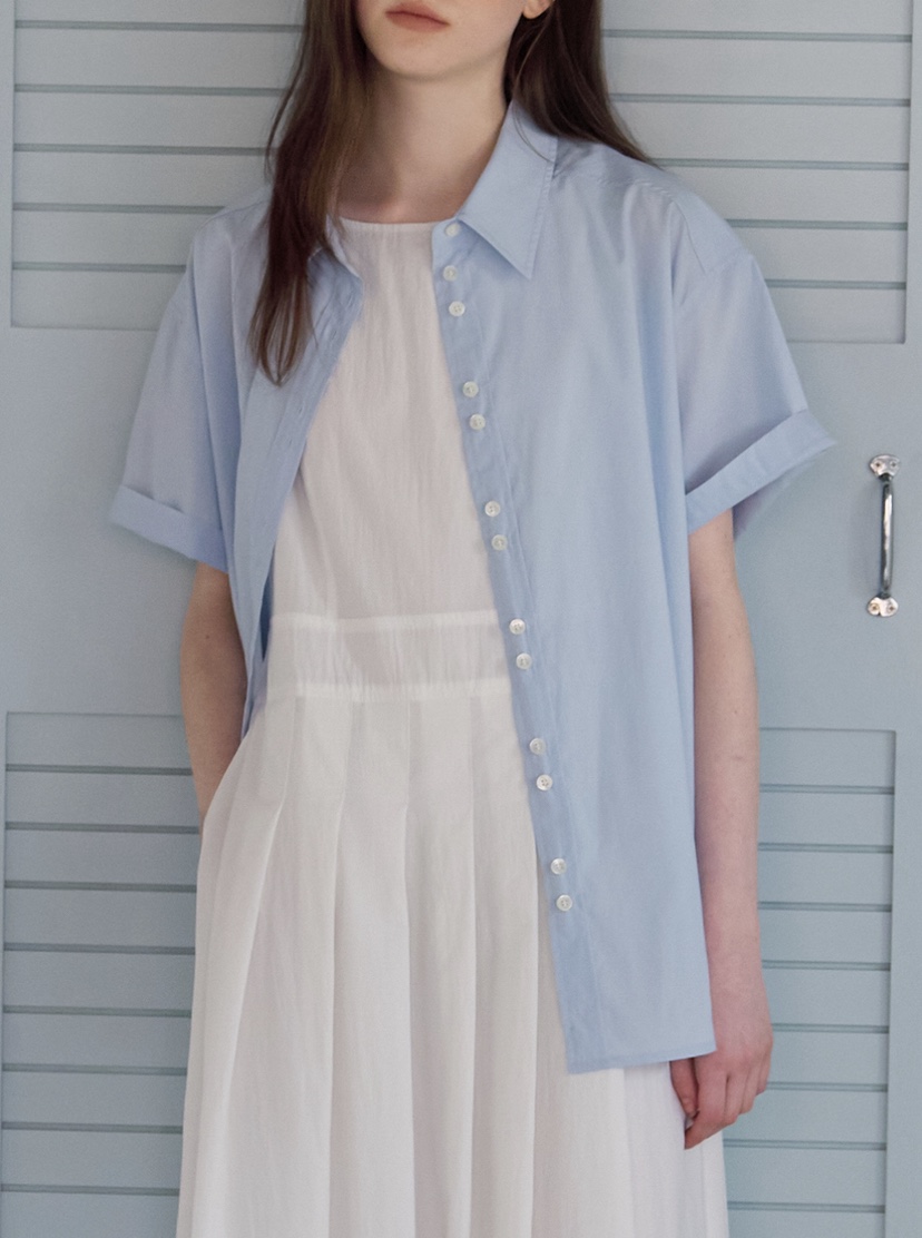 BOUTIQUE SEOUL-P韓國代購㊣女士新品25春夏襯衫蕾絲衫天絲But ton/BOUTIQUE SEOUL襯衫/蕾絲衫