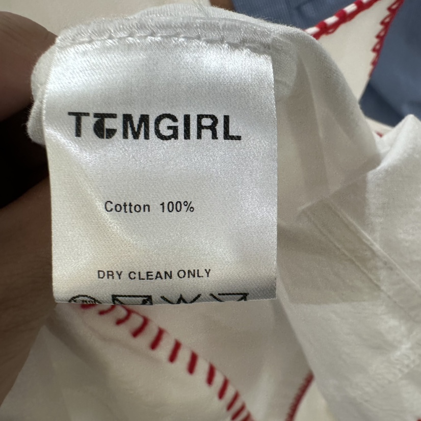 TOMGIRL韓國代購㊣女裝新款熱賣真品職業推薦襯衫蕾絲衫刺繡TOMGIRL襯衫/蕾絲衫