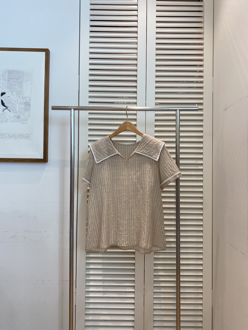 FAVE-L東大門㊣直郵女士新品25春夏熱賣休閑推薦襯衫蕾絲衫FAVE-L襯衫/蕾絲衫圖色2