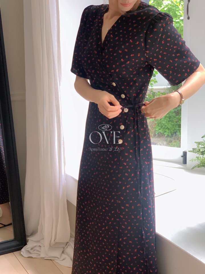 OVE東大門㊣實拍女裝新款時尚休閑推薦熱賣真品職業連衣裙復古OVE連衣裙