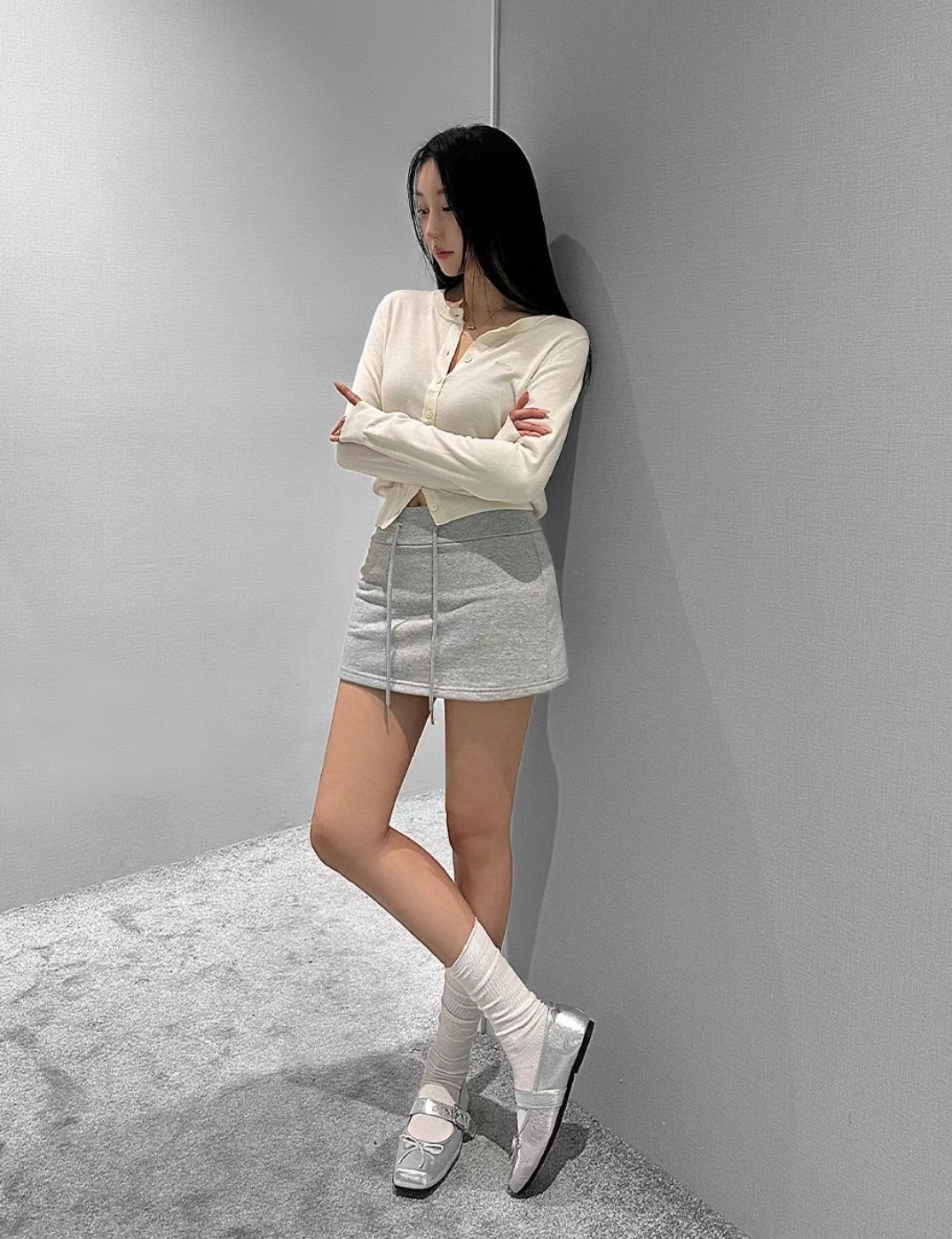 BUSTLING韓國代購㊣女裝新品25春夏真品時尚人氣休閑推薦短裙BUSTLING短裙