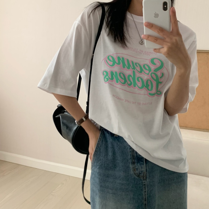 HELLO JINI韓國代購㊣女裝新品人氣真品職業推薦25春夏T恤HELLO JINIT恤